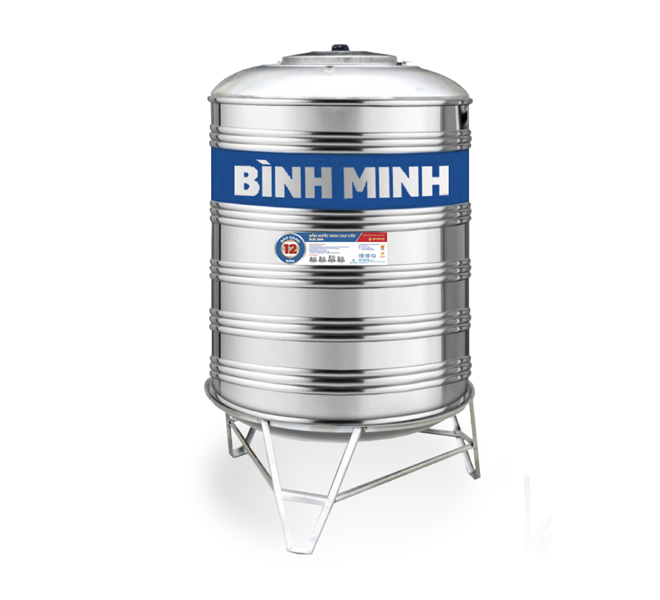 Bồn nước inox Bình Minh 1000L Đứng - SUS 304